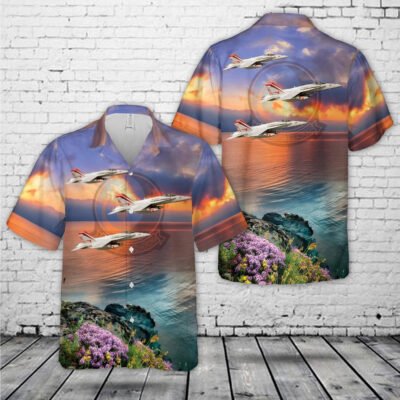 Navy Hawaiian Shirt, Us Navy Strike Fighter Squadron 94 (Vfa-94), Mighty Shrikes Fa-18C Hawaiian Shirt, Navy Shirts Mens