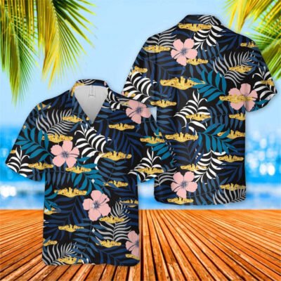 Navy Hawaiian Shirt, Us Navy Submarine Warfare Insignia Hawaiian Shirt, Navy Shirts Mens