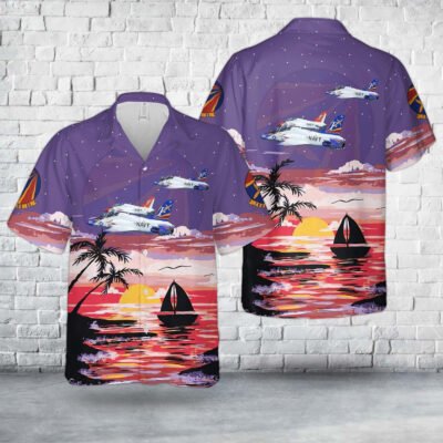 Navy Hawaiian Shirt, Us Navy Training Squadron Eight Six (Vt-86) Sabrehawks T-45C Goshawk Hawaiian Shirt, Navy Shirts Mens