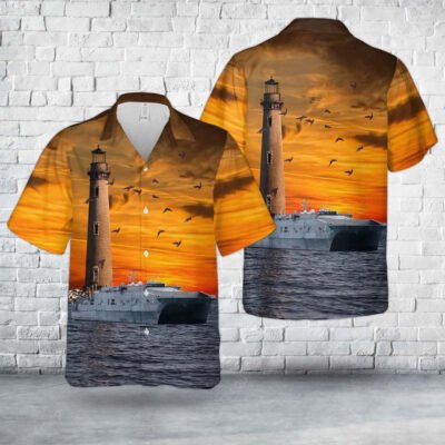 Navy Hawaiian Shirt, Us Navy Usns Millinocket (T-Epf-3) Hawaiian Shirt, Navy Shirts Mens