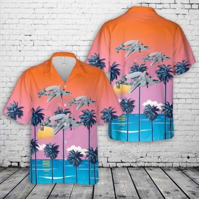 Navy Hawaiian Shirt, Us Navy Vaw-78 Fighting Escargots E-2C Hawaiian Shirt, Navy Shirts Mens