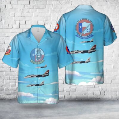 Navy Hawaiian Shirt, Us Navy Vf-201 Hunters F-14A Tomcat Hawaiian Shirt, Navy Shirts Mens