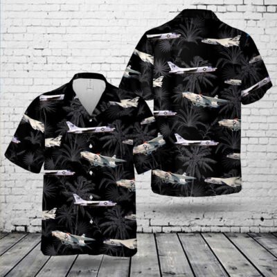 Navy Hawaiian Shirt, Us Navy Vought Rf-8 Crusader Hawaiian Shirt, Navy Shirts Mens