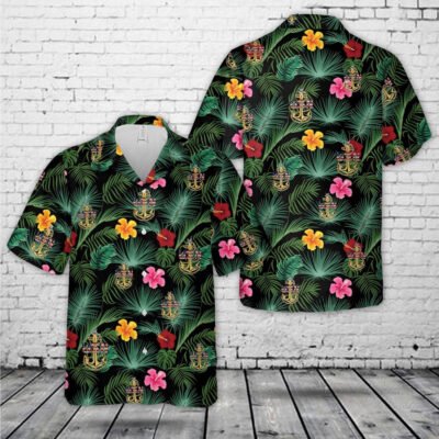 Navy Hawaiian Shirt, Usn Senior Chief Coaster Hawaiian Shirt, Navy Shirts Mens