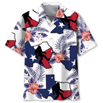 Texas Bigfoot Hawaiian Shirt, Funny Hawaiian Shirt, Cool Hawaiian Shirts, Best Hawaiian Shirts