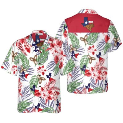 Texas Hawaiian Shirt, Bluebonnet Texas Hawaiian Shirt Pecan Version, Summer Beach Shirt