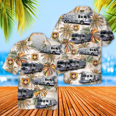 Texas Hawaiian Shirt, Fire Dept Fort Worth Texas Firefighter Emergency Service Hawaiian Shirt, Hawaiian Firefighter Shirts