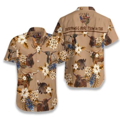Texas Hawaiian Shirt, Hawaiian Aloha Shirt Everythings More Texan In Texas, Summer Beach Shirt