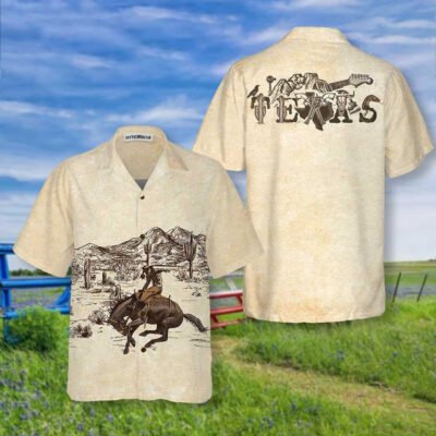 Texas Hawaiian Shirt, Lone Star State Cowboy Texas Hawaiian Shirt, Summer Beach Shirt
