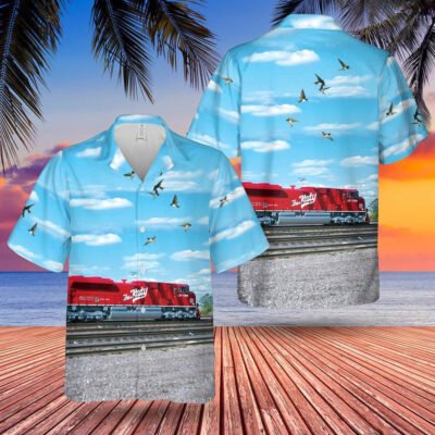 Texas Hawaiian Shirt, Missouri Kansas Texas Railroad UP 1988 EMD SD70ACe Hawaiian Shirt