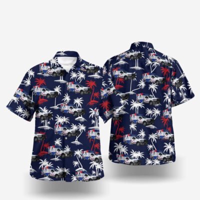 Texas Hawaiian Shirt, Paris Lamar County Texas City of Paris EMS Hawaiian Shirt, Summer Beach Shirt