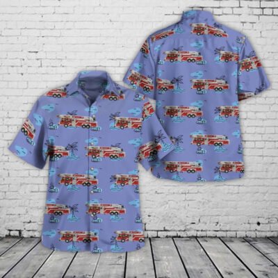 Texas Hawaiian Shirt, Rowlett, Texas, Rowlett Fire Department Fire Station #3 Hawaiian Shirt, Hawaiian Firefighter Shirts