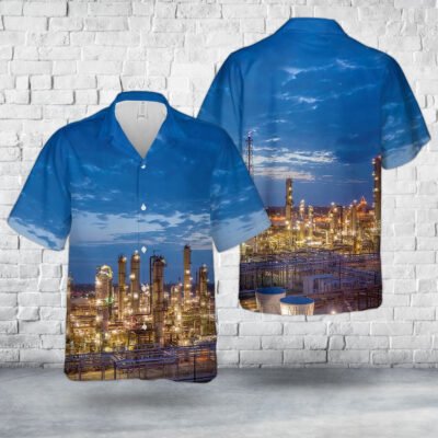 Texas Hawaiian Shirt, Texas City, Texas, Galveston Bay Refinery Marathon Petroleum Corporation Hawaiian Shirt, Summer Beach Shirt