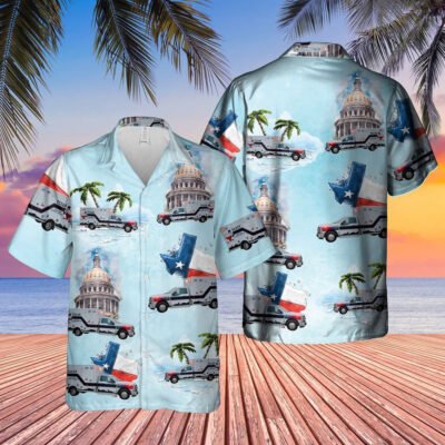 Texas Hawaiian Shirt, Texas EMS Ambulance Short Sleeve Hawaiian Shirt, EMS Hawaiian Shirt