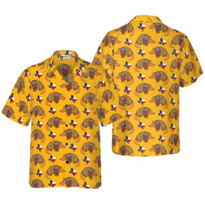 Texas Hawaiian Shirt, Texas Proud Armadillo Hawaiian Shirt, Summer Beach Shirt