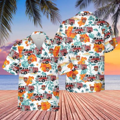 Texas Hawaiian Shirt, US Texas Beaumont Fire-Rescue Department Hawaiian Shirt, Hawaiian Firefighter Shirts