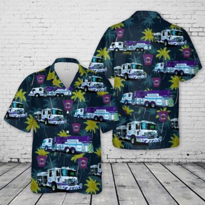 Texas Hawaiian Shirt, US Texas Windcrest Fire Department and Emergency Management Hawaiian Shirt, Hawaiian Firefighter Shirts