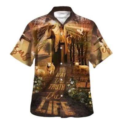 The Way The Truth And The Life Hawaiian Shirt For Men, Christian Hawaiian Shirt, Gift For Christian