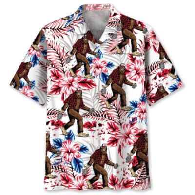 Tropical Bigfoot Hawaiian Shirt, Funny Hawaiian Shirt, Cool Hawaiian Shirts, Best Hawaiian Shirts