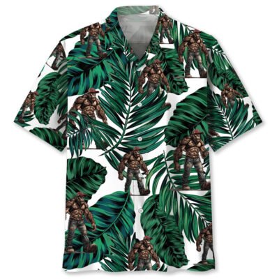 Trucker Bigfoot Hawaiian Shirt, Funny Hawaiian Shirt, Cool Hawaiian Shirts, Best Hawaiian Shirts