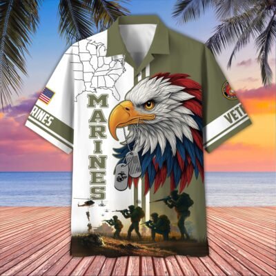 [BEST SELLERS] US MARINES VETERAN Hawaiian Shirt - GS4361