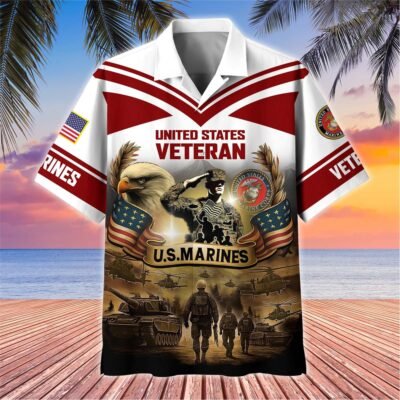 [BEST SELLERS] US MARINES VETERAN Hawaiian Shirt - GS4347
