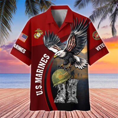 [BEST SELLERS] US MARINES VETERAN Hawaiian Shirt - GS4335