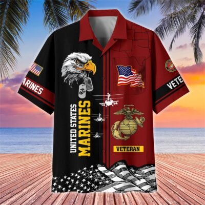 [BEST SELLERS] US MARINES VETERAN Hawaiian Shirt - GS4529