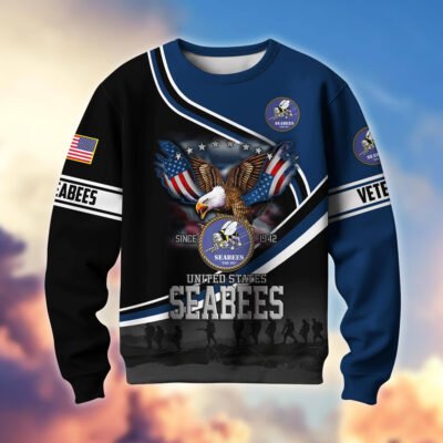US NAVY SEABEES GS10343 Lightweight Sweater Fleece Sweatshirt