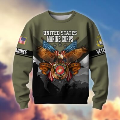 US MARINES GS10280 Lightweight Sweater Fleece Sweatshirt